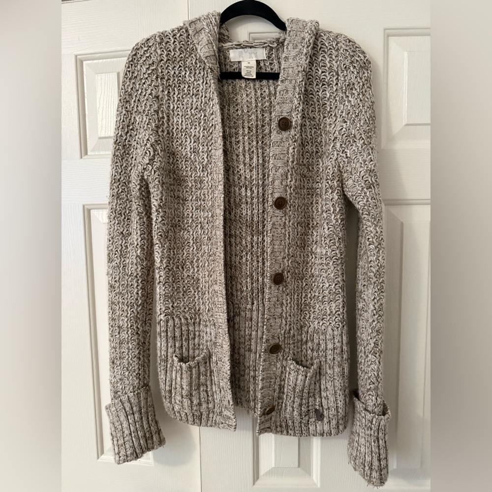 Roxy Cardigan Sweater with Hood and Pockets